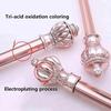 Rose Gold Single Curtain Rod, Thickened Aluminum Alloy, Silent Roman Rod Track with Brackets and Accessories, 100–400 cm, Urkomisch123, 100 cm view 2
