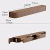 78.7"/86.6" Floating TV Stand with LED Lighting, Walnut view 2