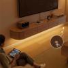 78.7"/86.6" Floating TV Stand with LED Lighting, Walnut view 4