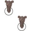 Homoyoyo 2-Piece Decorative Resin Dog Head Door Knocker, Multifunctional Home Decor for Villas and Hotels view 1