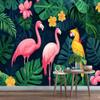 Flamingo & Parrot 3D Wall Mural, Flower Jungle Design, 350 x 245 cm view 4