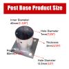 Post Anchor Base for Round 60 mm Posts, Stainless Steel, 20-Piece view 3