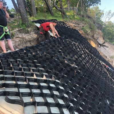 5/10 cm High Gravel Grid Soil Stabilization and Mud Control System, Honeycomb Pea Gravel Paver Stabilizer for Walkways and Carports, 1–10 m Length (10 cm/4 in H, 12 ft × 21 ft)