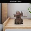 Highland Cow Figures, Cowboy Hat Cow Statue, Realistic Animal Sculpture Decor for Desk, Living Room, Bedroom & Shelves view 3