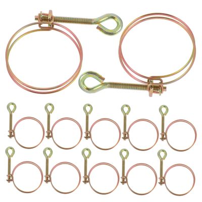 12-Piece Galvanized Iron Double-Wire Hose Clamp Set