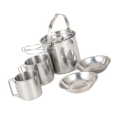 Toddmomy Portable Stainless Steel Outdoor Cookware Set with Measuring Scale, Heat-Resistant, for Camping and Hiking