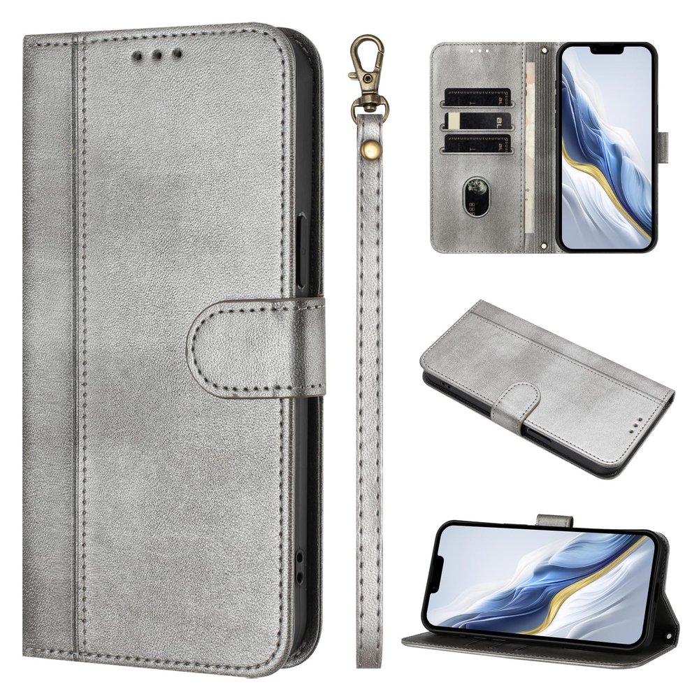 Ymyhyuxi Leather Flip Case for Samsung Galaxy S10 Lite with Card Holder, Gray