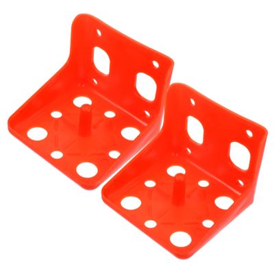 UPKOCH Plastic Salt Block Holder, 2-Piece Orange Feed Trough for Cattle and Sheep
