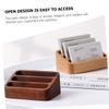 Angoily 3-Compartment Wooden Business Card Holder for Desk view 3