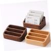 Angoily 3-Compartment Wooden Business Card Holder for Desk view 4