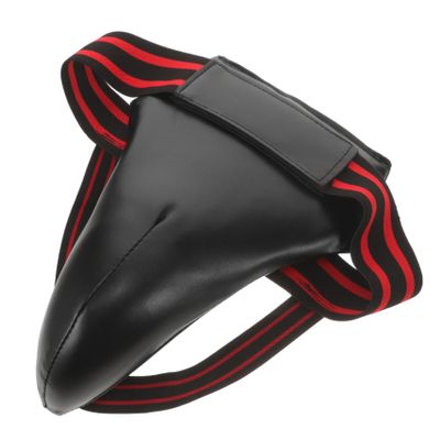 Breathable Black Groin Protector Made of PU and EVA Foam for Training
