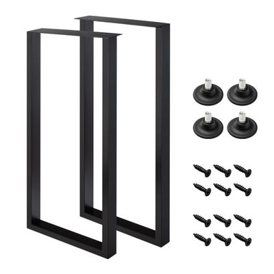 WHUANGKAKA 91.4 cm Metal Bar Table Legs for Desks and Dining Tables, Adjustable Feet, Black, 2-Piece Set (W 45.7 x H 91.4 cm)