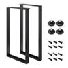 WHUANGKAKA 91.4 cm Metal Bar Table Legs for Desks and Dining Tables, Adjustable Feet, Black, 2-Piece Set (W 45.7 x H 91.4 cm) view 1