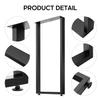WHUANGKAKA 91.4 cm Metal Bar Table Legs for Desks and Dining Tables, Adjustable Feet, Black, 2-Piece Set (W 45.7 x H 91.4 cm) view 2