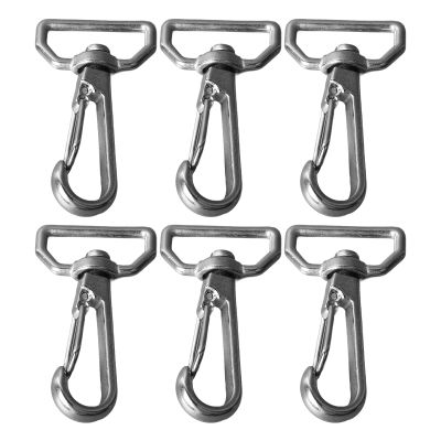 6-Piece 360° Swivel Snap Hooks, 316 Stainless Steel, for Leather Belts