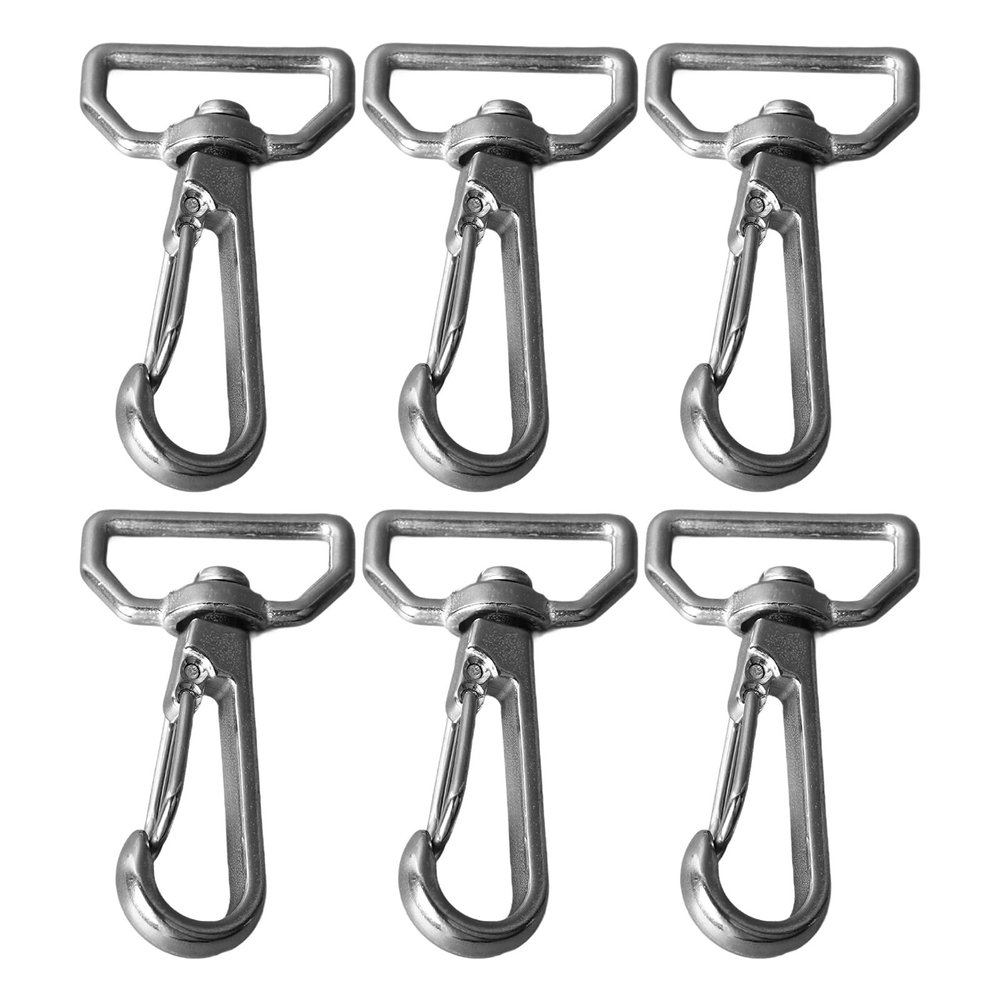 6-Piece 360° Swivel Snap Hooks, 316 Stainless Steel, for Leather Belts