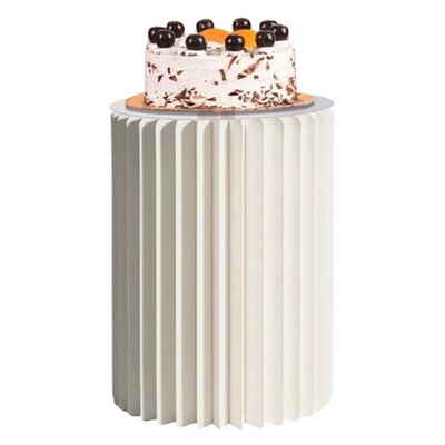 SXEVZOO Cylinder Stand for Parties, Cream White, 40 x 60 cm