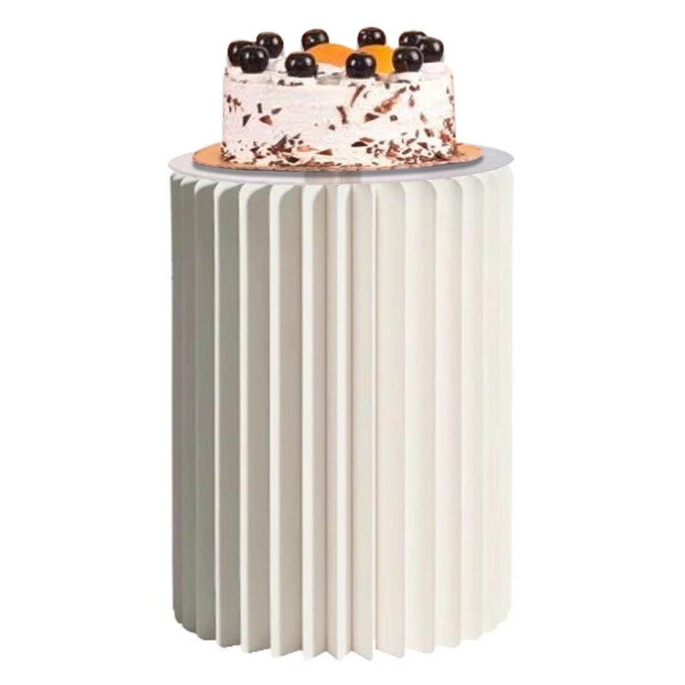 SXEVZOO Cylinder Stand for Parties, Cream White, 40 x 60 cm