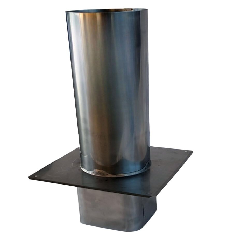 Heavy-Duty V2A Stainless Steel Chimney Top Extension/Cap with Square Insert – DN 200, 1,000 mm