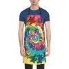 Bkdogkt Kitchen Apron with Dancing Bear Design, 71 x 83 cm, Pockets, Versatile Cooking Apron, Black, One Size view 1