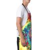 Bkdogkt Kitchen Apron with Dancing Bear Design, 71 x 83 cm, Pockets, Versatile Cooking Apron, Black, One Size view 3