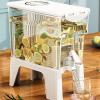 Beverage Dispenser Jar with Colorful UV-Resistant Faux Plants, 10.43 x 10.04 x 4.72 in view 3