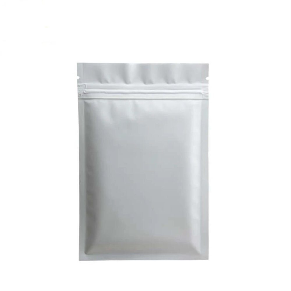 GSXLZ 100-Pack Reclosable Heat-Sealable Ziplock Bags, Matte Black/White/Pink, White Zipper, 15 x 22 cm
