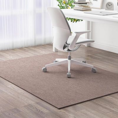 Office Chair Mat for Carpeted Floors, Beige/Brown, 120 x 120 cm