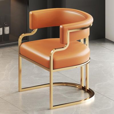GLMGBP Dining Table Set with Gold Metal Legs and Upholstered PU Leather Chairs