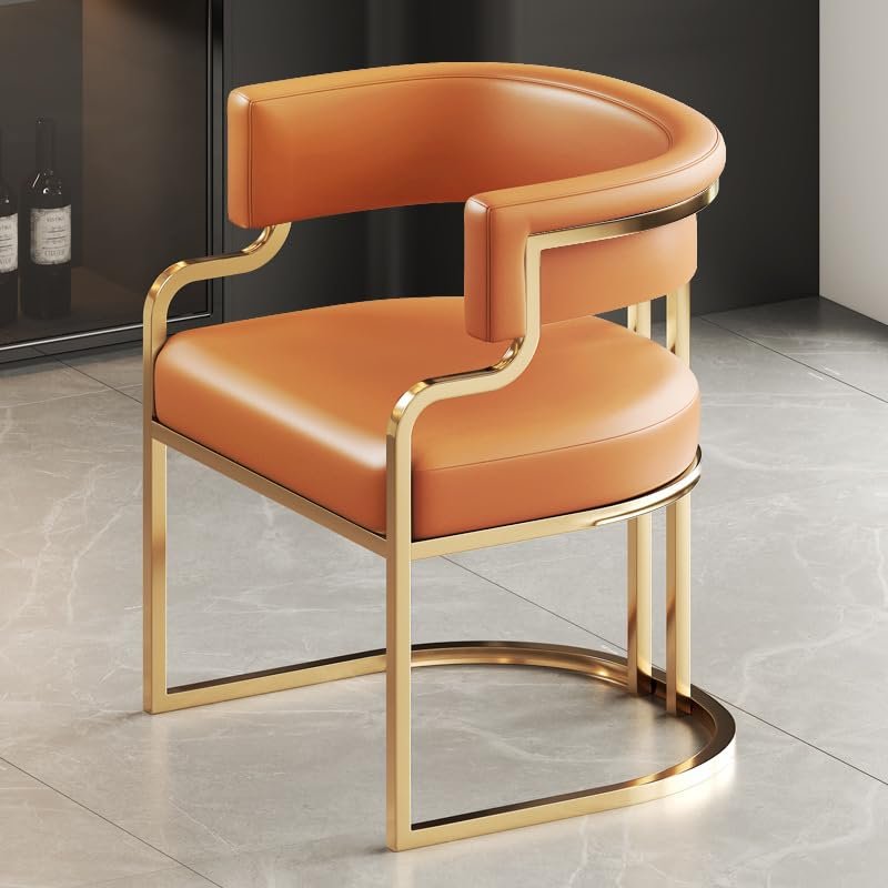 GLMGBP Dining Table Set with Gold Metal Legs and Upholstered PU Leather Chairs