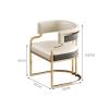 GLMGBP Dining Table Set with Gold Metal Legs and Upholstered PU Leather Chairs view 2