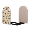 Mexpekil Cartoon Bookends, Construction Trailer and Excavator, Beige Wood, Non-Slip, 2-Piece Set view 2