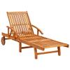 LAPOOH 2-Piece Sun Lounger Set with Cushions, Solid Acacia Wood view 2