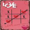 Love Wins Valentine Tic-Tac-Toe Vintage Metal Sign view 1