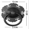 Antique Black Copper Door Knocker, Vintage Chinese Style, 8 cm Diameter view 3