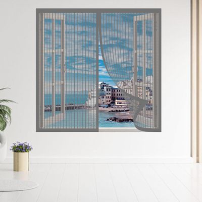 Insect Stop Magnetic Window Screen 105 x 165 cm, Gray