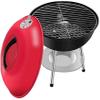 Portable Round Charcoal BBQ Grill with Cover, Rosso view 4