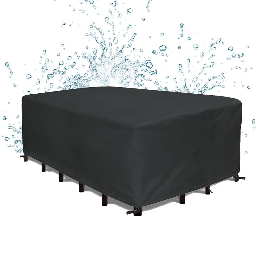 Waterproof Outdoor Rattan Furniture Cover, 350 x 154 cm, Black