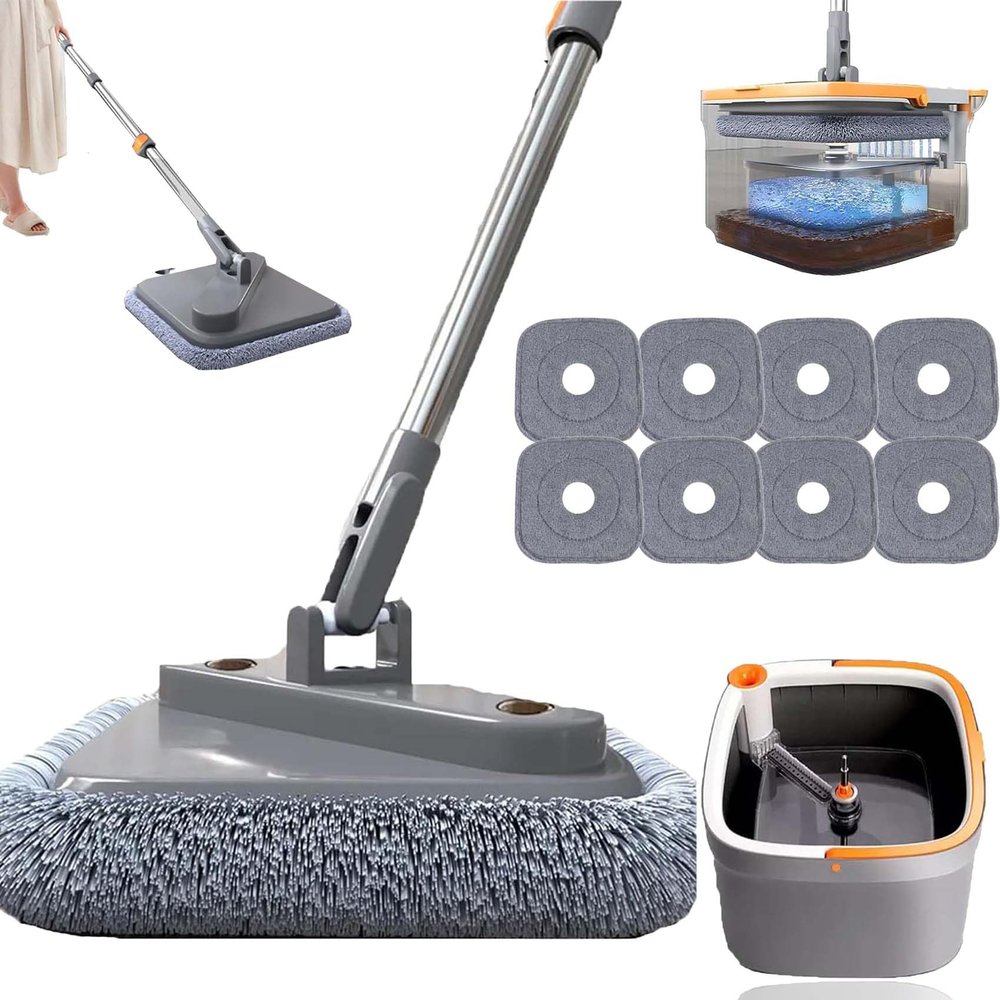 M16 Spin Mop Set – Self-Washing 360° Rotating Mop with Bucket and Wringer