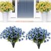 UV-Resistant Artificial Outdoor Flowers, Blue, 12 Pieces/2 Bunches view 1