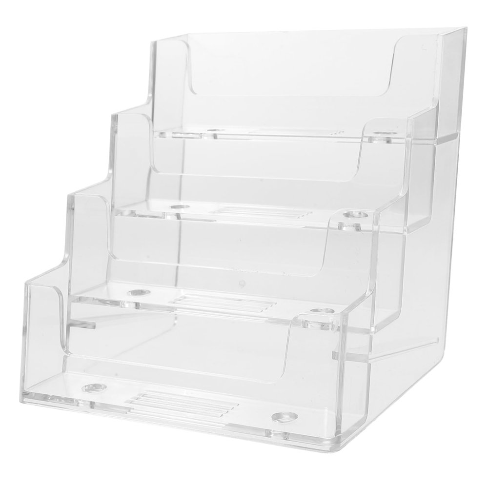 Holibanna Transparent Business Card Box for Desk with Compartments