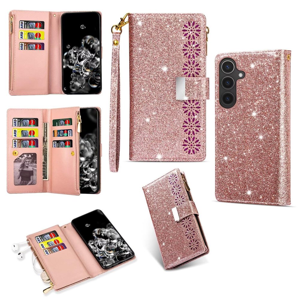 xinyunew Flip Wallet Case for Xiaomi Redmi 10/Note 11 4G, Pink