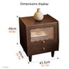 JYBNBBE Nightstand with 2 Drawers, Walnut Glass view 2