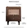 JYBNBBE Nightstand with 2 Drawers, Walnut Glass view 3