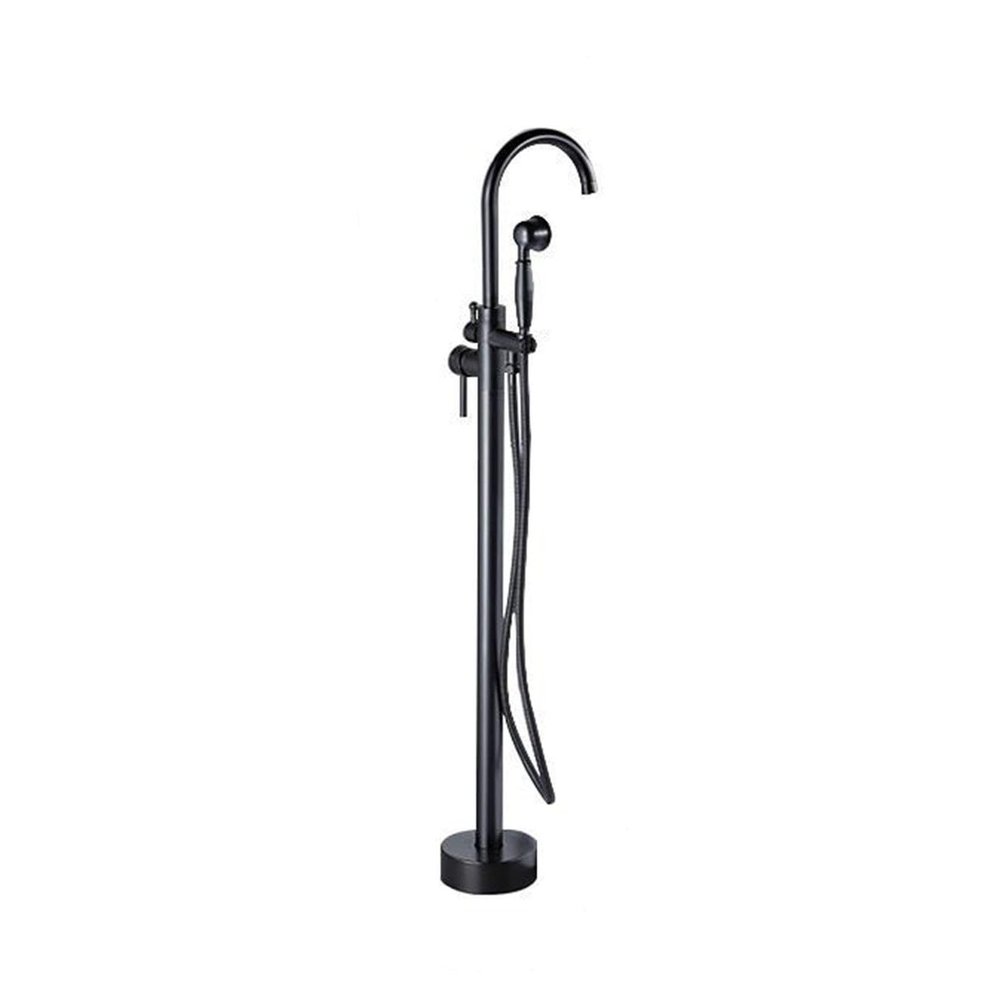 SdaryWare Freestanding Bathtub Faucet, Matte Black Brass, Single-Handle