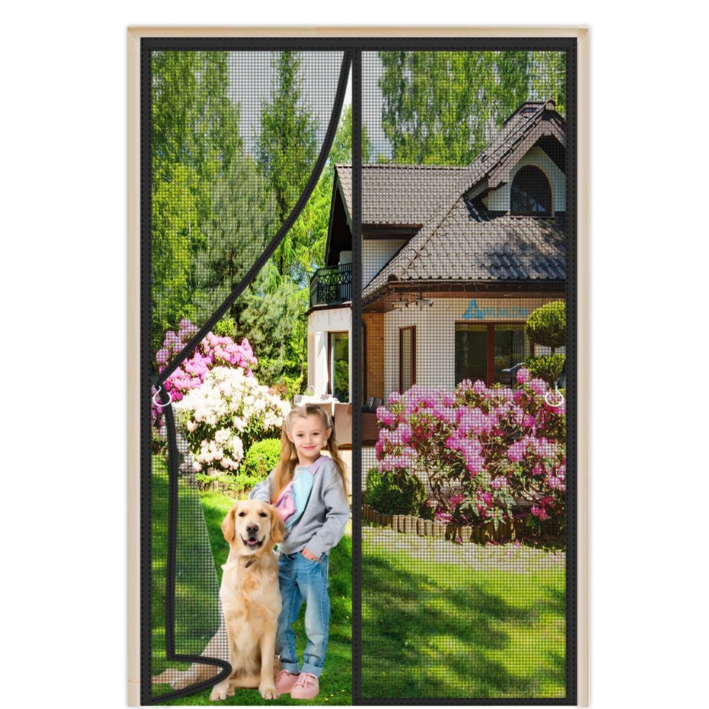 Magnetic Fly Screen Door 130 x 240 cm, Black