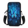 Anceky Small Crossbody Phone Bag with Butterfly Print, Blue view 1