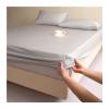 GBHMJU Tencel-Satin Fitted Sheet, 120 x 200 cm + 48 x 74 cm Pillowcase, Light Gray, 25 cm Deep Pocket view 1