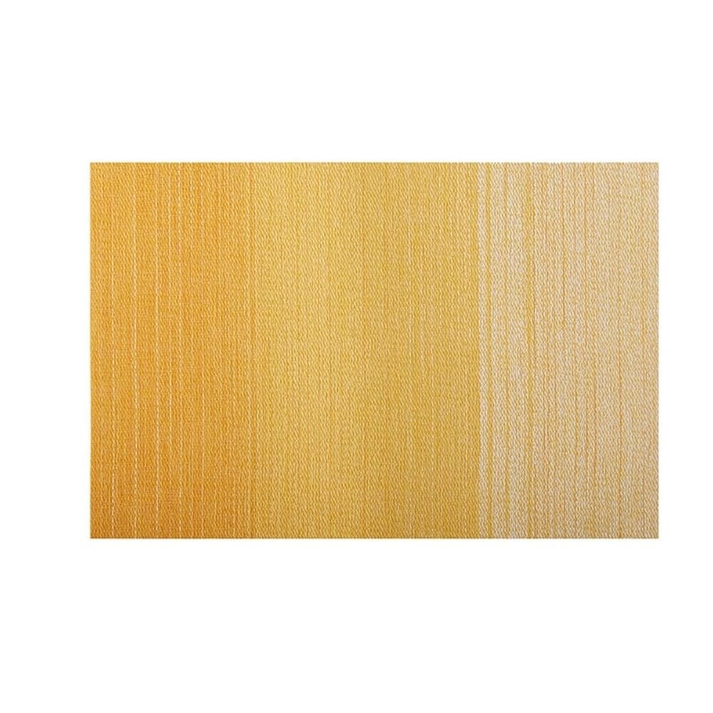 6-Piece Woven Vinyl Placemats, Non-Slip, Washable, Yellow, 45 x 30 cm
