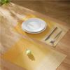 6-Piece Woven Vinyl Placemats, Non-Slip, Washable, Yellow, 45 x 30 cm view 3